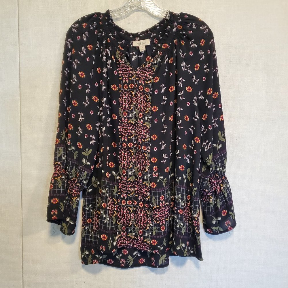 Style‎ & Co Tunic Peasant Shirt Blouse . Size OX. Very Gently Worn. XL.